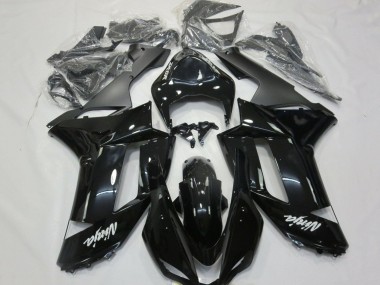 Carenados Moto Kawasaki ZX6R 2007-2008 - Negro Brillante Negro Mate Blanco Calcomanías