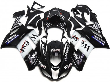 Carenados Moto Kawasaki ZX6R 2007-2008 - Negro Blanco West Mobil