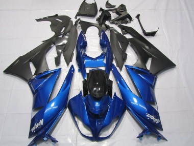 Carenados Moto Kawasaki ZX6R 2007-2008 - Azul Negro Mate Blanco