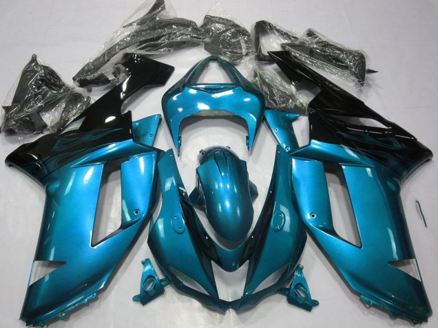 Carenados Moto Kawasaki ZX6R 2007-2008 - Azul Claro Negro