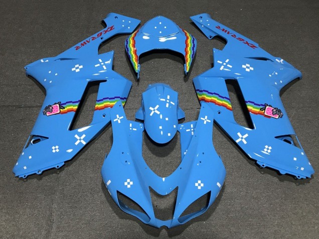 Carenados Moto Kawasaki ZX6R 2007-2008 - Azul Claro Arcoíris