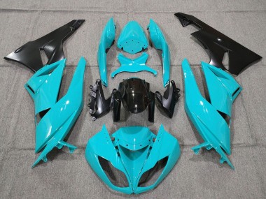 Carenados Moto Kawasaki ZX6R 2007-2008 - Turquesa Azul Negro Negro Mate