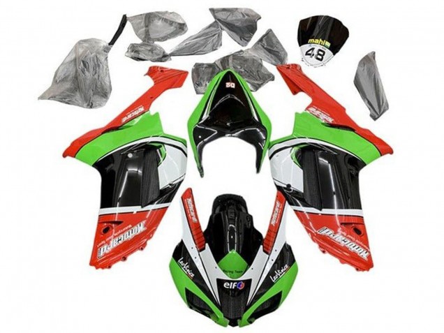 Carenados Moto Kawasaki ZX6R 2007-2008 - Rojo Verde Negro Blanco