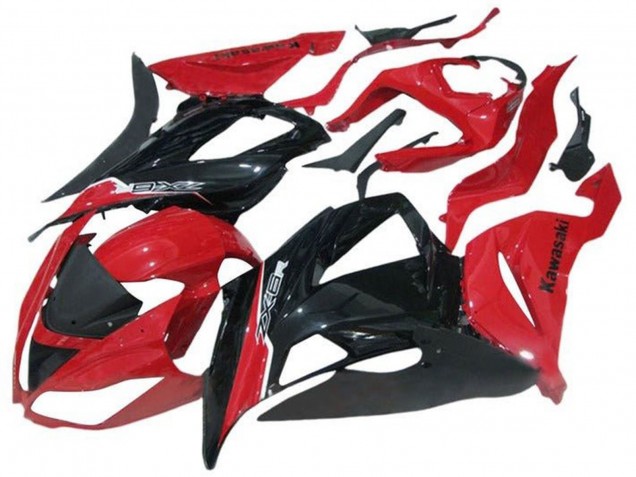 Carenado Moto Kawasaki ZX6R 2013-2018 - Rojo Negro Brillante