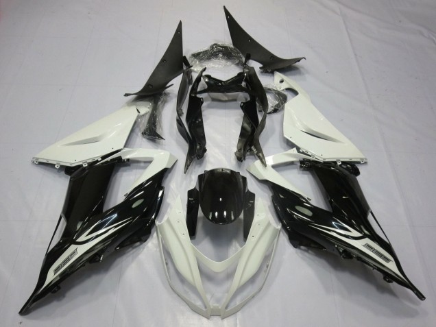 Carenados Moto Kawasaki ZX6R 2013-2018 - Blanco Perla Negro Brillante