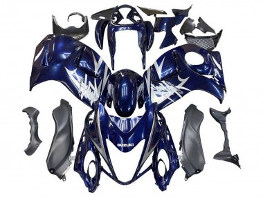 Carenados Moto Suzuki GSXR 1300 Hayabusa 2008-2020 - Azul Oscuro Plata Blanco