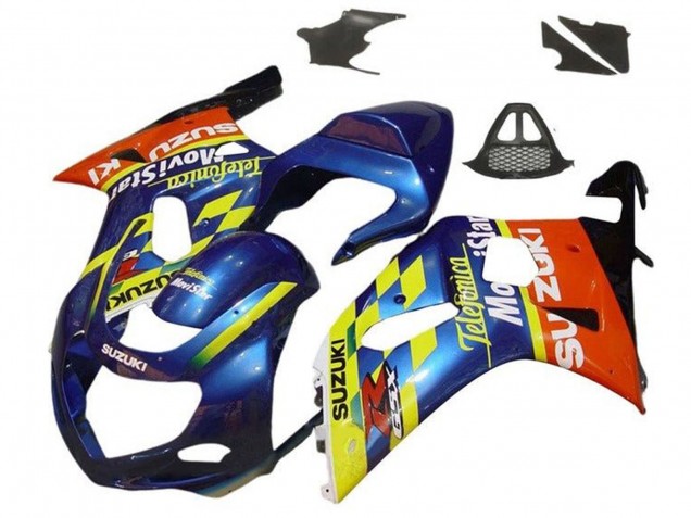 Carenados Moto Suzuki GSXR1000 2000-2002 - Azul Amarillo Rojo Telefonica Motul