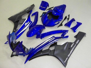 Carenados Moto Yamaha YZF R6 2006-2007 - Azul Blanco Negro Mate Motul