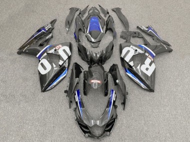 Carenados Moto Suzuki GSXR1000 2017-2024 - Falso FibraCarbono Blanco Azul