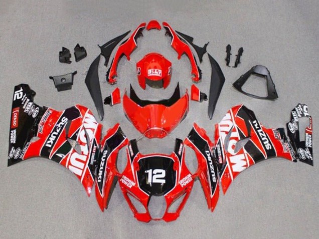 Carenados Moto Suzuki GSXR1000 2017-2025 - Rojo Blanco Negro Motul 12