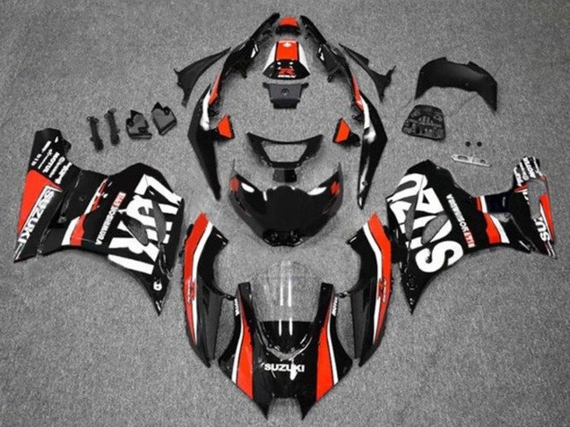 Carenados Moto Suzuki GSXR1000 2017-2025 - Negro Rojo Blanco Raya