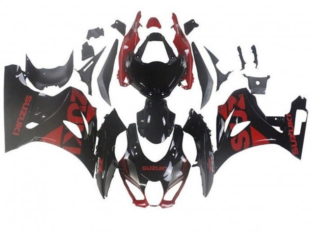 Carenados Moto Suzuki GSXR1000 2017-2025 - Negro Rojo Oscuro