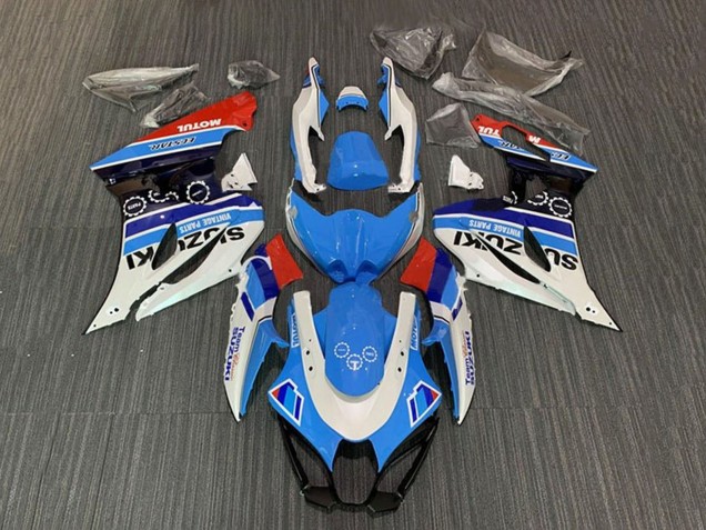 Carenados Moto Suzuki GSXR1000 2017-2025 - Blanco Azul Raya Rojo Motul
