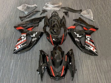 Carenados Moto Suzuki GSXR 1000 2009-2016 - Negro Rojo Blanco Jaws Tiburón