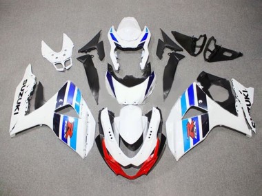 Carenados Moto Suzuki GSXR 1000 2009-2016 - Blanco Azul Rojo Negro Raya