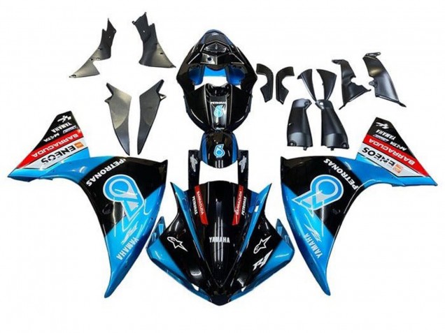 Carenados Moto Yamaha YZF 1000 R1 2009-2011 - Negro Azul Claro Rojo Petronas