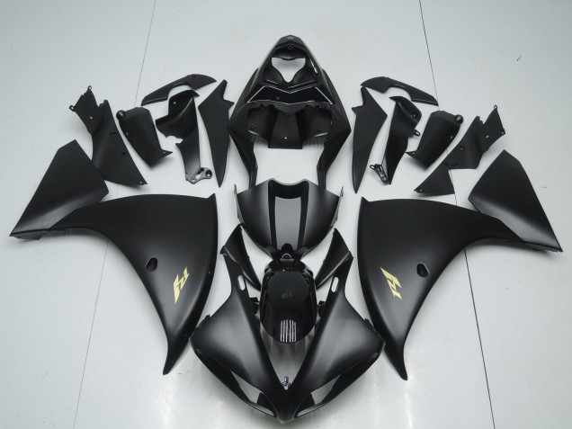 Carenados Moto Yamaha YZF 1000 R1 2009-2011 - Negro Mate Oro Calcomanía