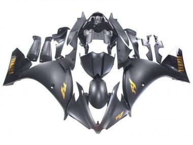 Carenados Moto Yamaha YZF 1000 R1 2009-2011 - Negro Mate Oro Calcomanías