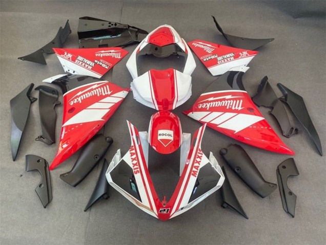 Carenados Moto Yamaha YZF 1000 R1 2009-2011 - Blanco Rojo Negro Milwaukee