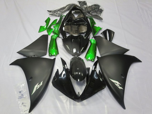 Carenados Moto Yamaha YZF 1000 R1 2012-2014 - Negro Brillante Negro Mate Verde