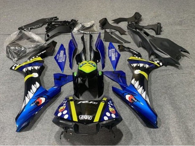 Carenados Moto Yamaha YZF 1000 R1 2015-2019 - Azul Amarillo Negro Tiburón