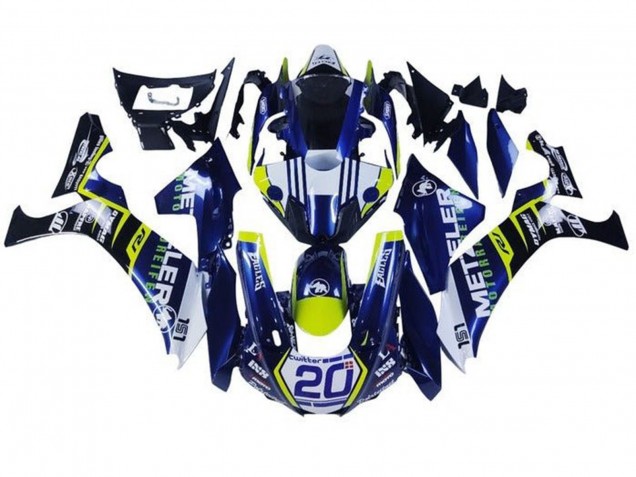 Carenados Moto Yamaha YZF 1000 R1 2015-2019 - Blanco Azul Amarillo Negro