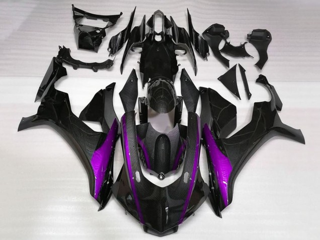 Carenados Moto Yamaha YZF 1000 R1 2015-2019 - Falso FibraCarbono Púrpura