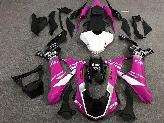 Carenados Moto Yamaha YZF 1000 R1 2015-2019 - Rosa Blanco Negro Brillante