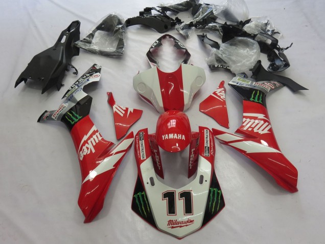 Carenados Moto Yamaha YZF 1000 R1 2015-2019 - Blanco Rojo Negro Verde Monstruo Milwaukee 11