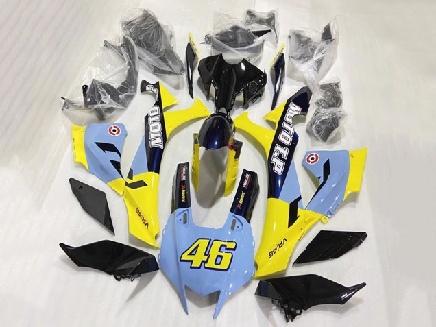 Carenados Moto Yamaha YZF 1000 R1 2020-2025 - Azul Amarillo Negro Brillante Moto T.P 46