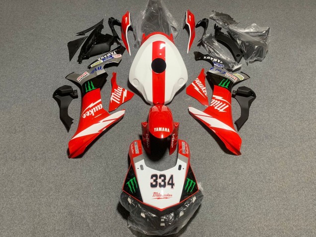 Carenado Moto Yamaha YZF 1000 R1 2020-2025 - Blanco Rojo Negro Verde Monstruo Milwaukee