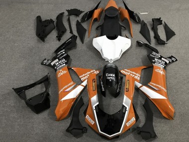 Carenados Moto Yamaha YZF 1000 R1 2020-2025 - Naranja Blanco Negro Brillante Sam
