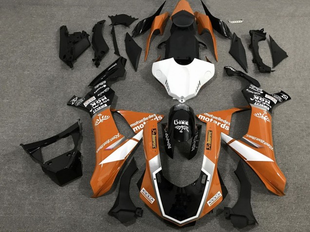 Carenados Moto Yamaha YZF 1000 R1 2020-2025 - Naranja Blanco Negro Brillante Sam