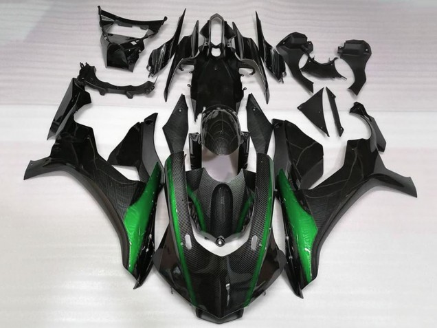 Carenados Moto Yamaha YZF 1000 R1 2020-2025 - Falso FibraCarbono Verde
