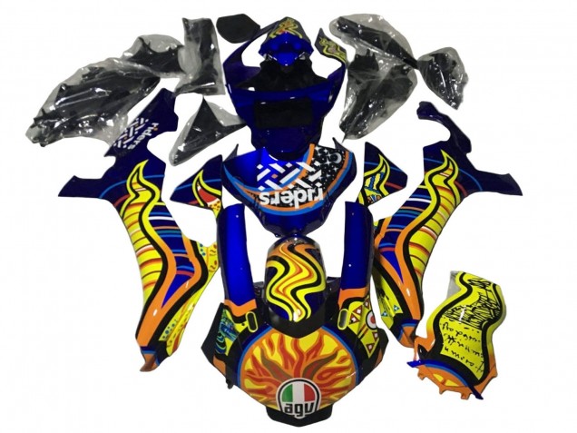 Carenados Moto Yamaha YZF 1000 R1 2020-2025 - Azul Amarillo Naranja Tribal Sun