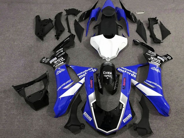 Carenados Moto Yamaha YZF 1000 R1 2020-2025 - Azul Blanco Negro Brillante Sam