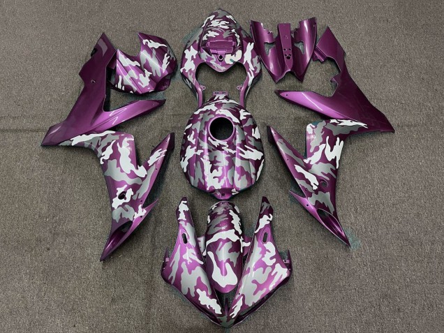 Carenados Moto Yamaha YZF 1000 R1 2004-2006 - Púrpura Claro Blanco Gris Camouflage