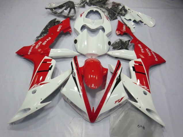 Carenado Moto Yamaha YZF 1000 R1 2004-2006 - Blanco Rojo Negro