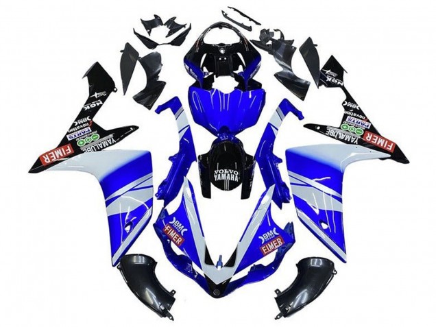 Carenados Moto Yamaha YZF 1000 R1 2007-2008 - Azul Blanco Negro Volvo Fimer Yamalube
