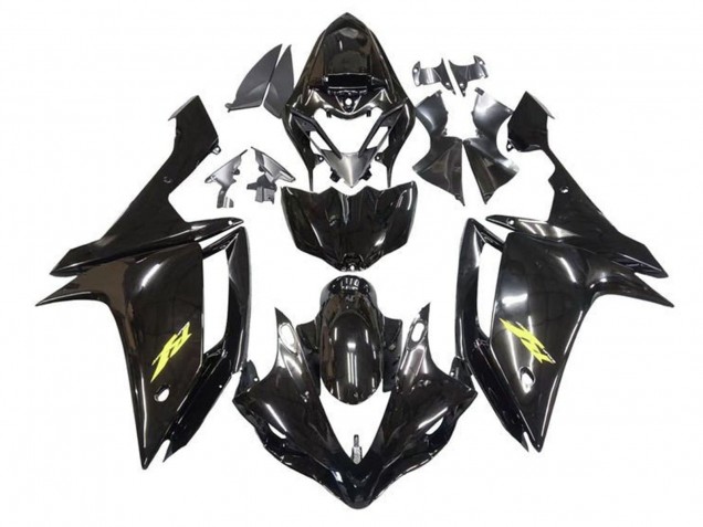 Carenados Moto Yamaha YZF 1000 R1 2007-2008 - Negro Brillante Oro Calcomanía