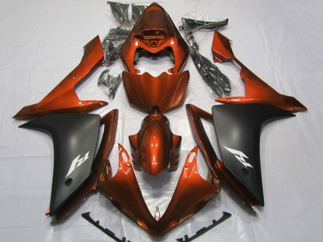 Carenados Moto Yamaha YZF 1000 R1 2007-2008 - Naranja Negro Mate