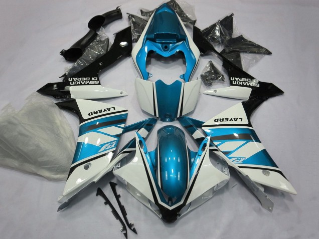 Carenados Moto Yamaha YZF 1000 R1 2007-2008 - Blanco Azul Claro Negro Layerd