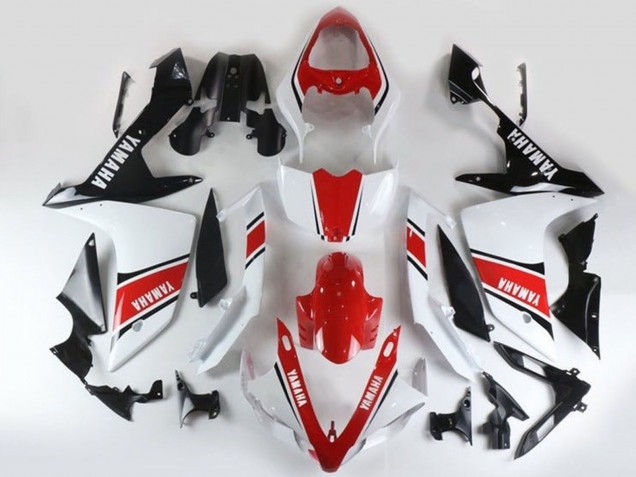 Carenados Moto Yamaha YZF 1000 R1 2007-2008 - Blanco Rojo Negro Raya