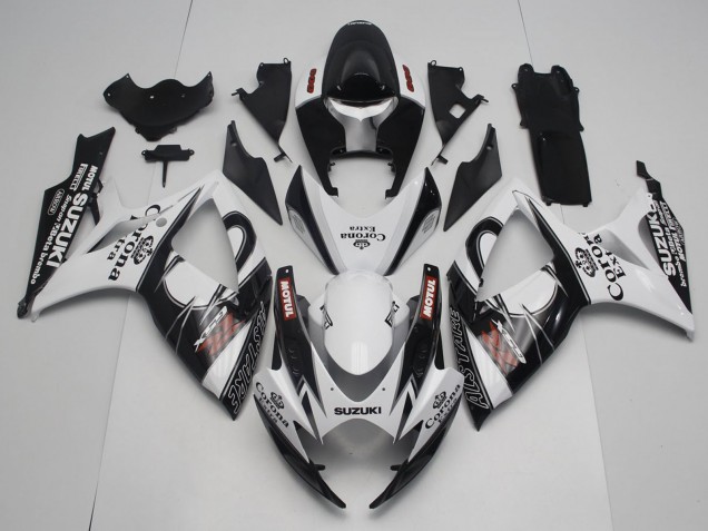 Carenados Moto Suzuki GSXR 600 / GSXR 750 2006-2007 - Blanco Negro Rojo Corona Extra Motul Alstare