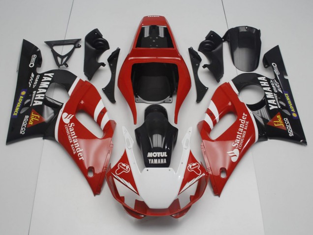 Carenados Moto Yamaha YZF R6 1998-2002 - Rojo Blanco Negro Motul Santander