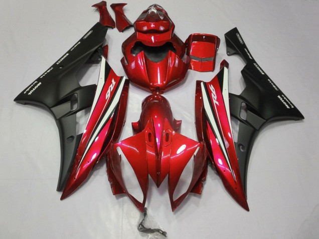 Carenados Moto Yamaha YZF R6 2006-2007 - Rojo Blanco Negro Mate Motul