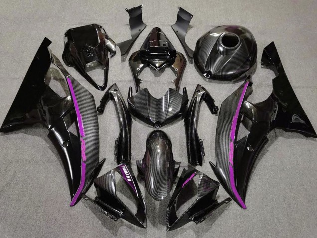 Carenados Moto Yamaha YZF R6 2008-2016 - Negro FibraCarbono Estilo Púrpura