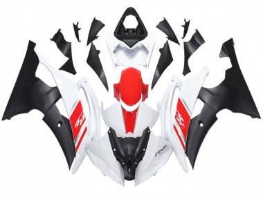 Carenado Moto Yamaha YZF R6 2008-2016 - Blanco Rojo Negro Mate