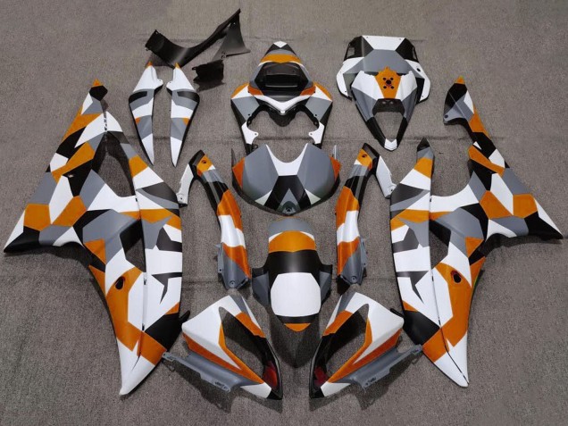 Carenados Moto Yamaha YZF R6 2008-2016 - Blanco Naranja Gris Negro Camouflage