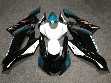 Carenados Moto Yamaha YZF R6 2017-2025 - Blanco Azul Verdoso Negro Brillante